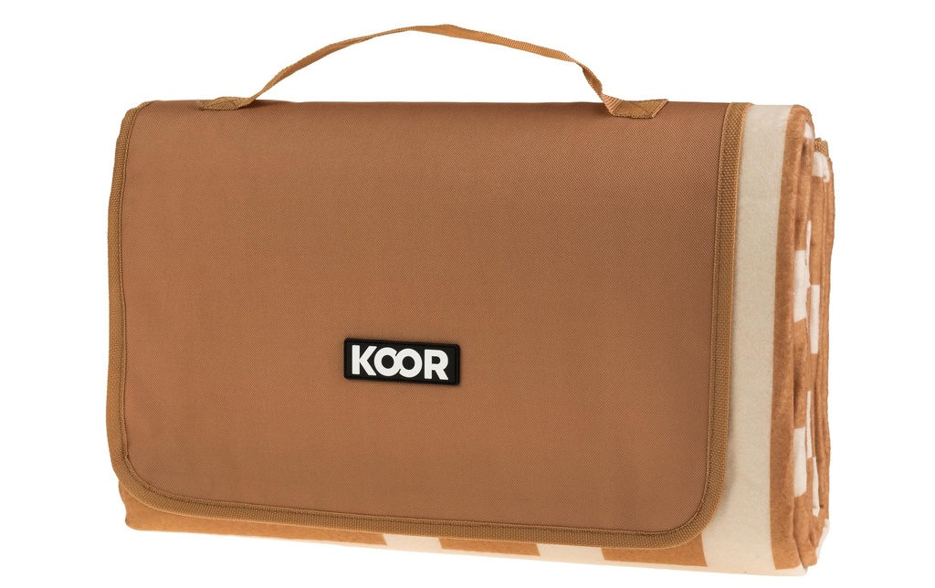 KOOR Couverture de pique-nique Chèque, marron 150 x 200 cm