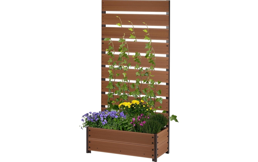 dobar Jardinière surélevée Bacs à plantes avec treillis en WPC