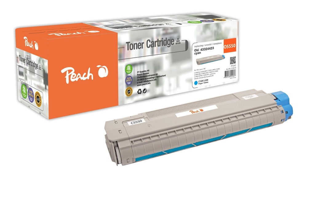 Peach Toner OKI 43324423 Cyan