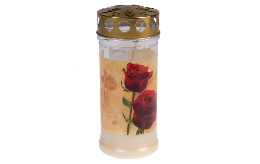 Herzog Kerzen AG Bougie funéraire Memoriam Ø 7 cm Roses