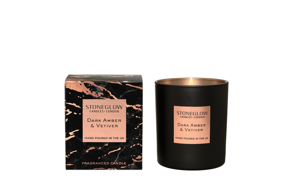 Stoneglow Bougie parfumée Dark Amber & Vetiver 220 g
