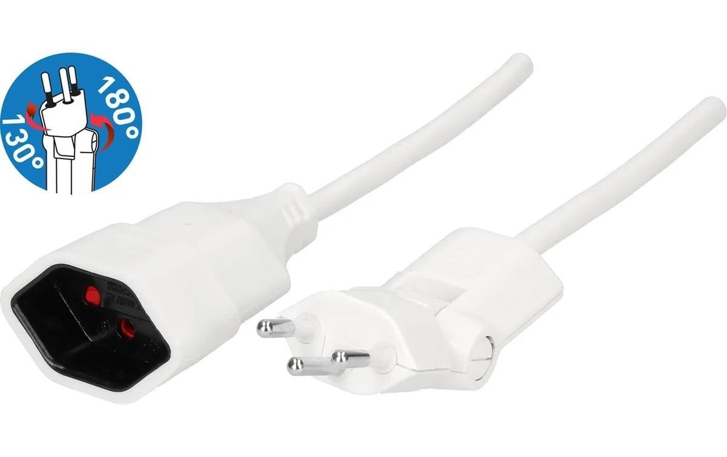 Max Hauri Câble de prolongation 10 m T13 - T12 Clip-Clap, blanc