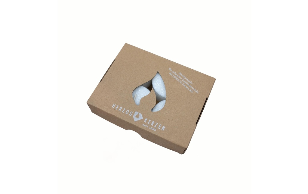 Herzog Kerzen AG Bougie chauffe-plat Kristallo Ø 4 cm 9 pièces, blanc