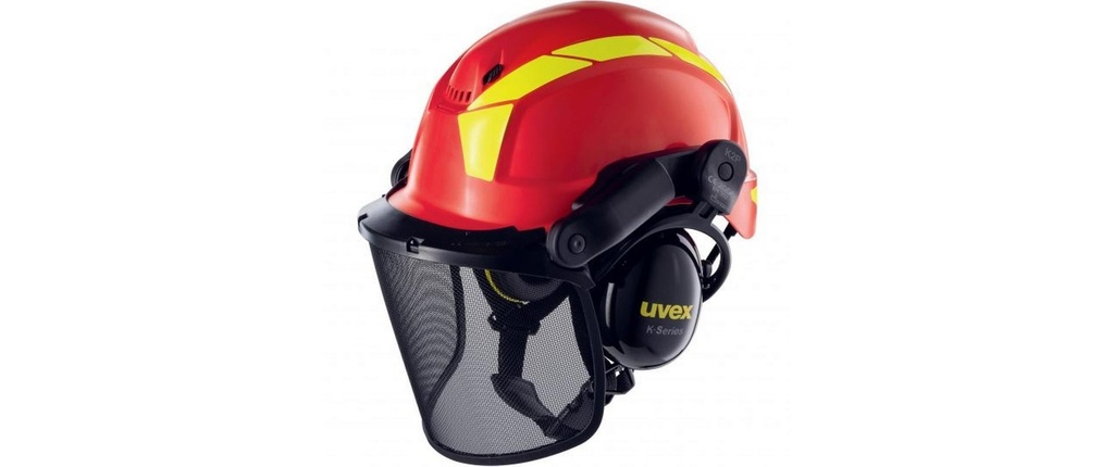 uvex Casque de protection Pheos Forestry, Rouge