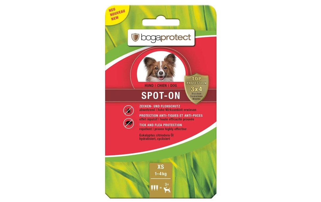 bogar Gouttes anti-parasite bogaprotect Spot-on Chiens XS