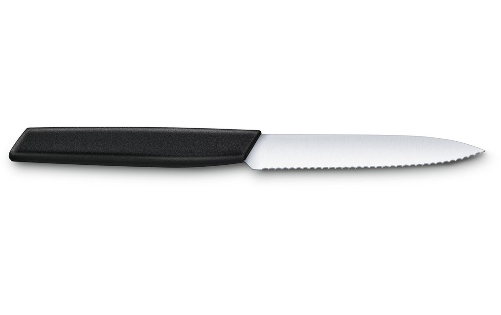 Victorinox Couteau à légumes Swiss Modern avec bord dentelé Noir