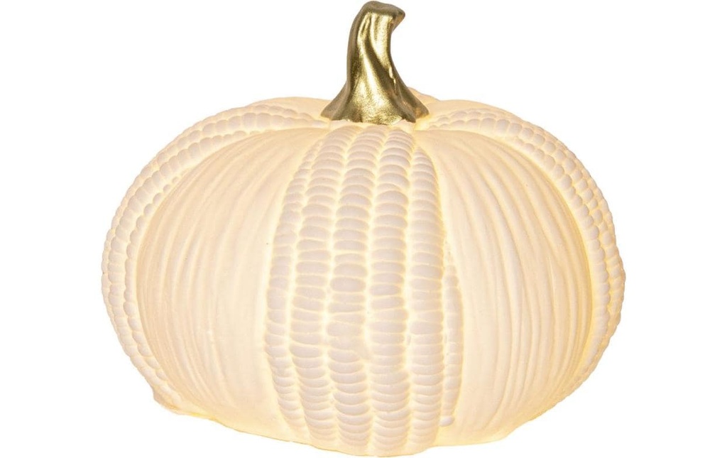 Star Trading Décoration céramique citrouille 14 cm, Blanc