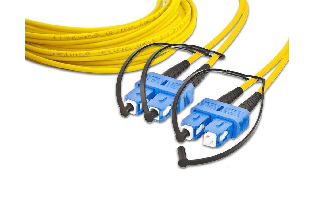 Lightwin Câble patch à fibre optique Singlemode SC - SC, OS2, Duplex, 1 m