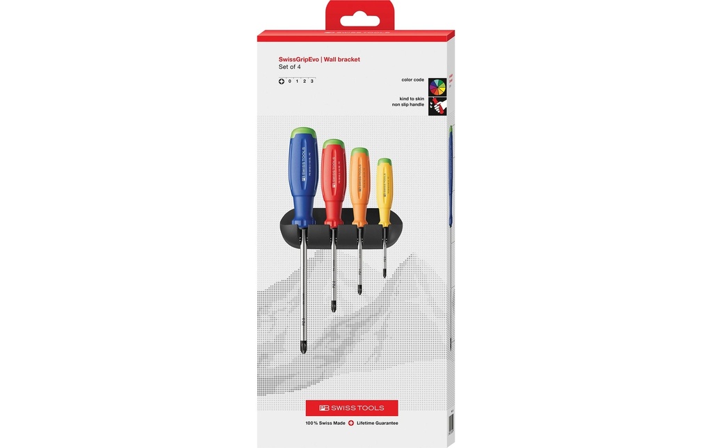 PB Swiss Tools Jeu de tournevis SwissGrip Evo Pozidriv RainBow