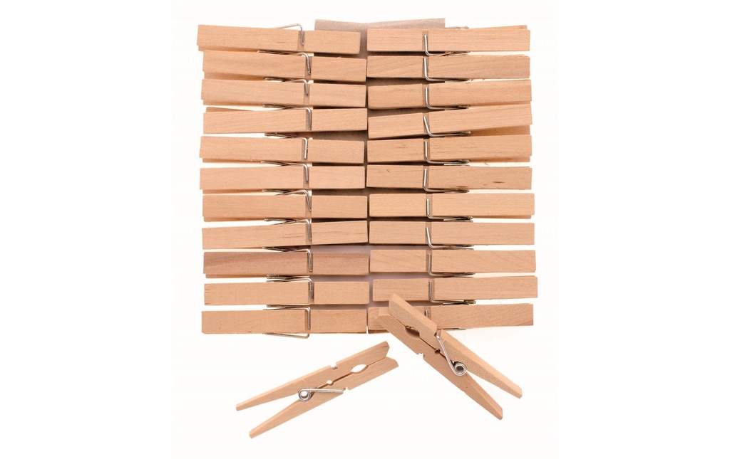 Glorex Petites pièces en bois Pinces à linge, 24 pièces