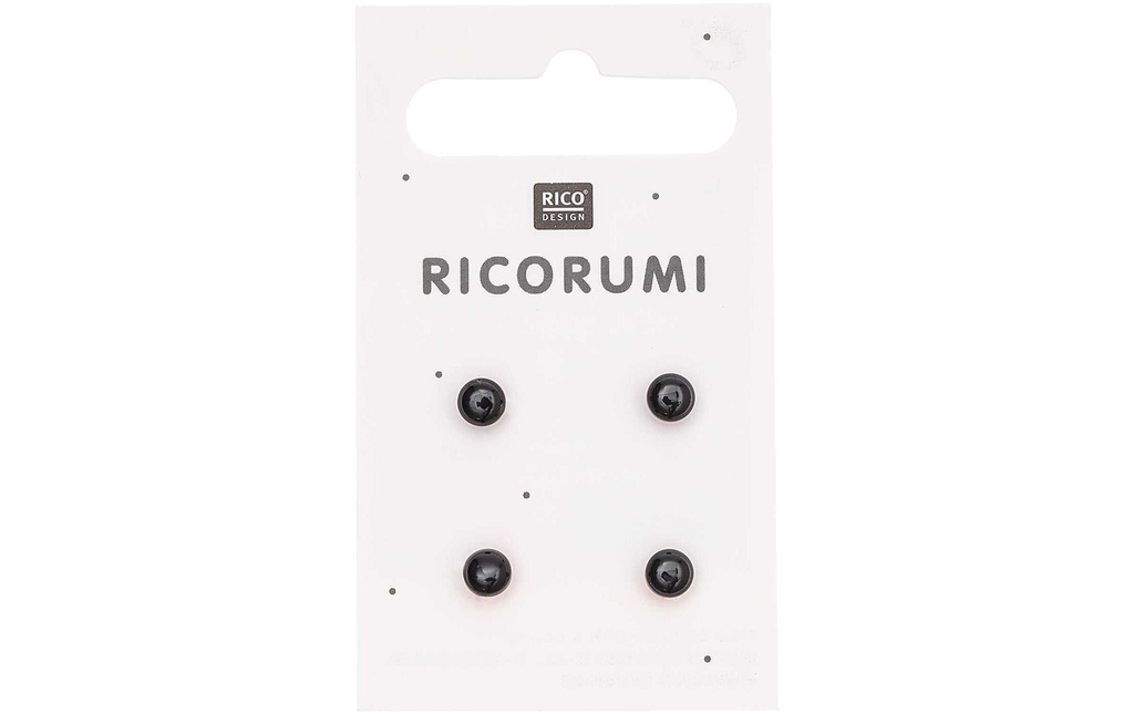 Rico Design Yeux en bouton Brun-noir 5 mm 4 Pièce/s