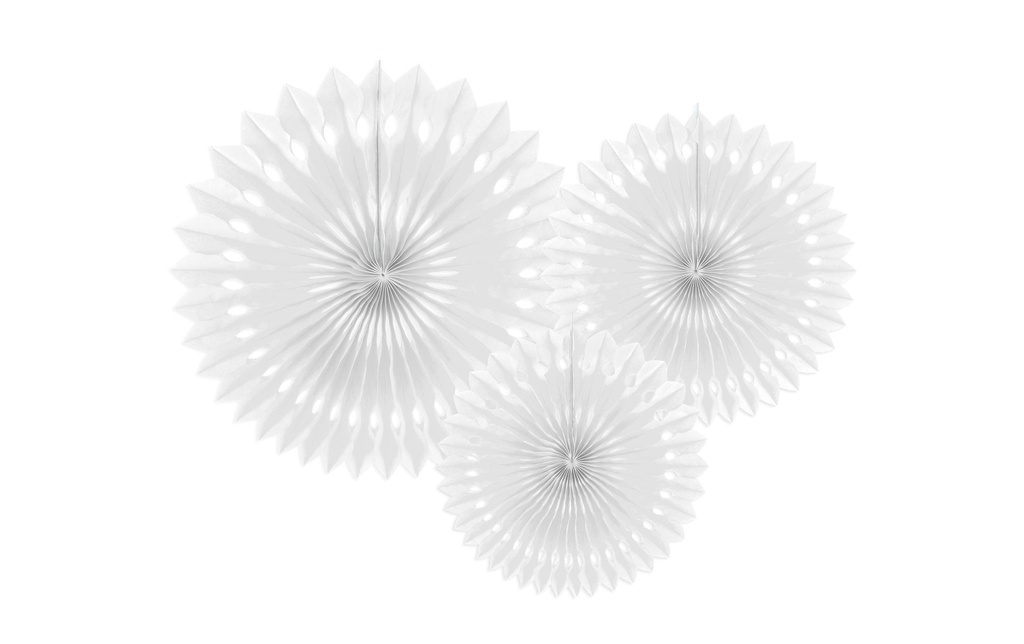 Partydeco Rosettes 3 pièces, blanc