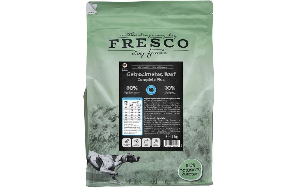 FRESCO Alimentation sèche BARF Complete Plus Turkey, 1 kg