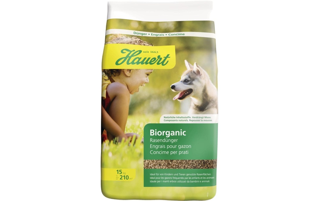 Hauert Engrais longue durée Gazon Biorganic 15 kg