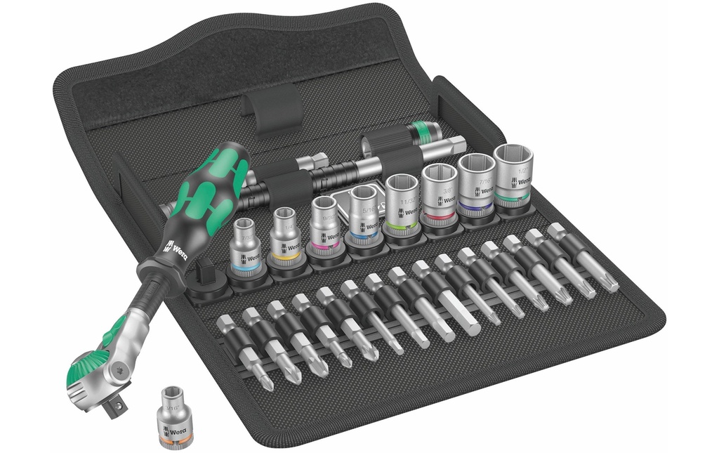 Wera Jeux de cliquets 8100 SA 9 Zyklop Speed 1/4 28 parties