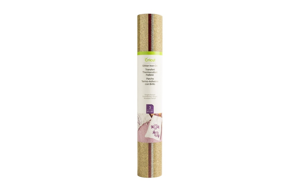 Cricut Film thermocollant Glitter Sangria 3 feuilles