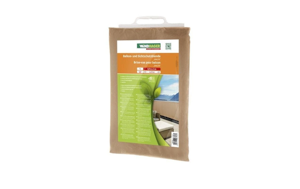 Windhager Protection contre les regards Housse de balcon Malte 0.9x5m, Kaki