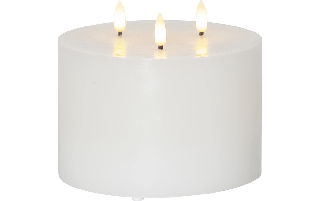 Star Trading Bougie LED Pillar flame Ø 15 x 13 cm, Blanc