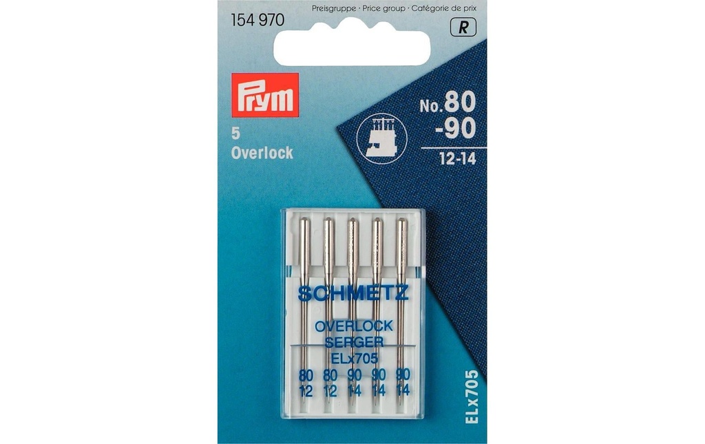 Prym Aiguille de machine à coudre Surjeteuse n° 80-90 5 Pièce/s