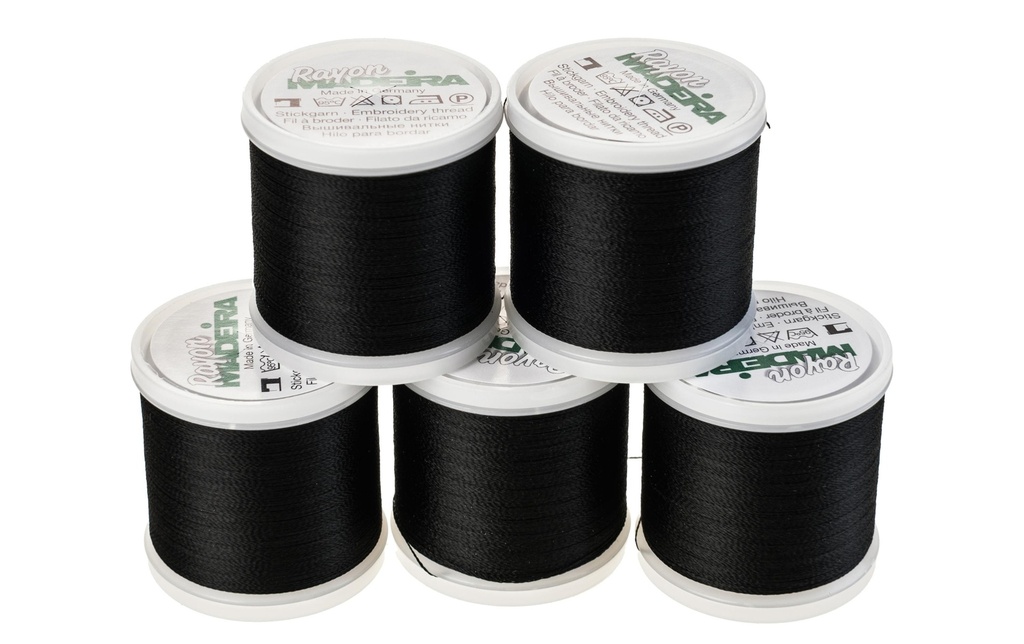 Madeira Fil à broder Rayon No.40 Noir