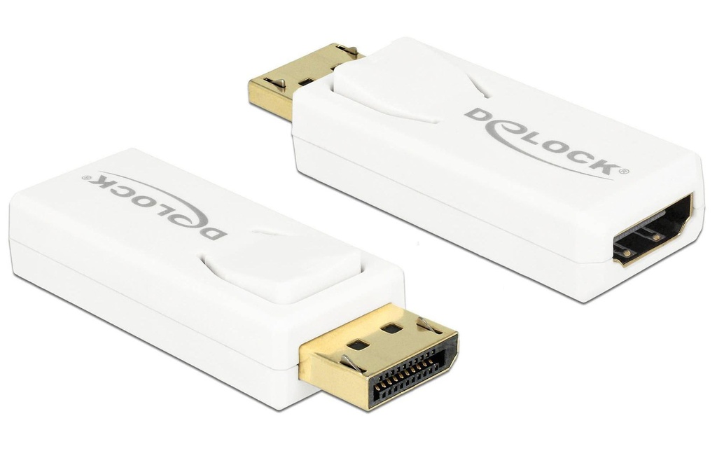 Delock Adaptateur Displayport - HDMI actif, 4K, blanc