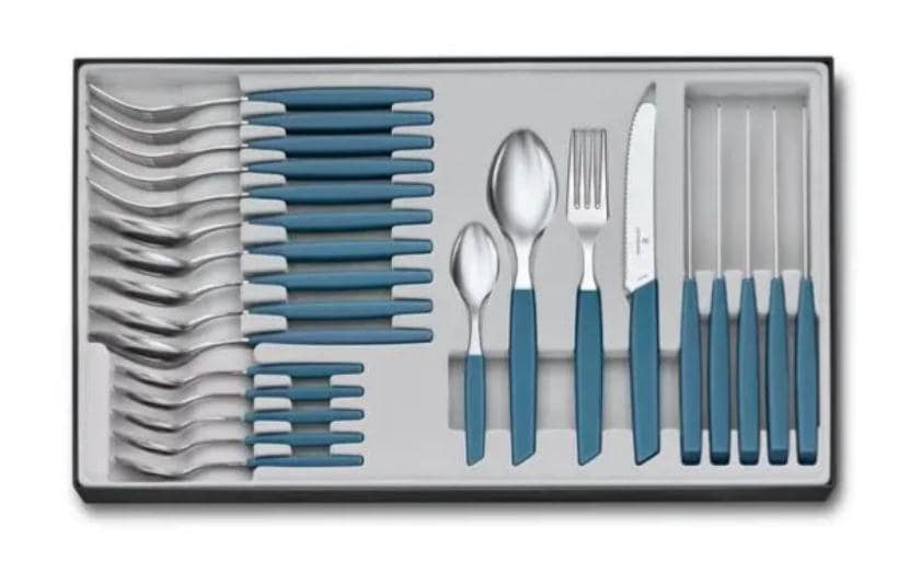 Victorinox Kits de couverts Swiss Modern 24-parties, Bleu