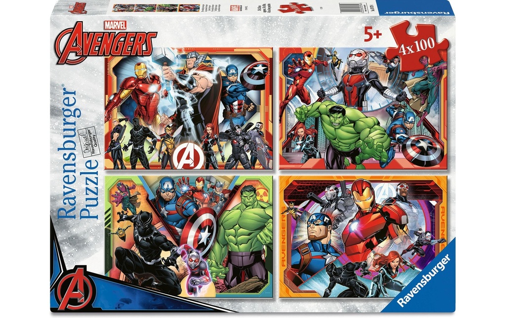 Ravensburger Ensemble de puzzles Avengers Marvel 4 x 100 pièces