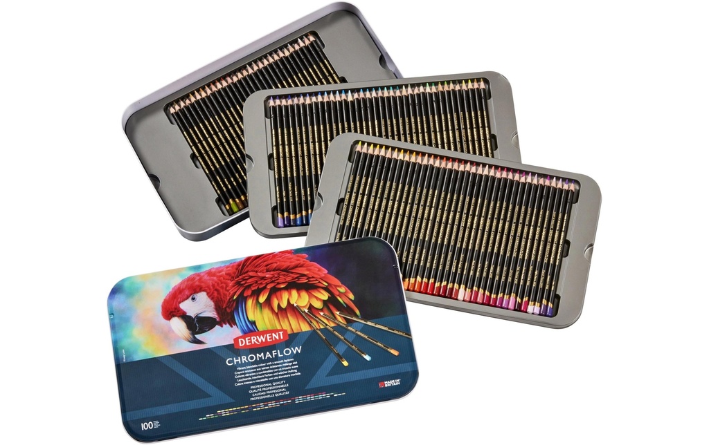 Derwent Crayons de couleur Chromaflow Professional 100 pièces