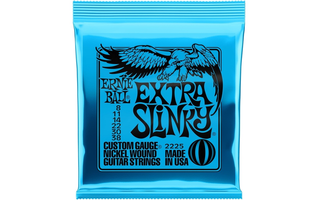 Ernie Ball Cordes de guitare 2225 Slinky Nickel – Extra 08-38