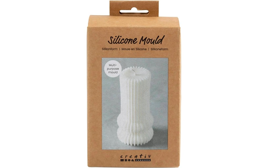 Creativ Company Moule pour bougies Silicone cylindre nervuré avec arc