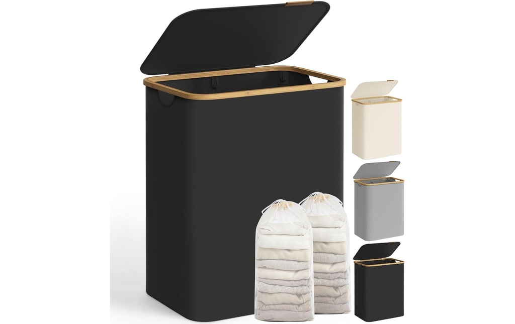 Songmics Paniers à linge 130 l, Noir