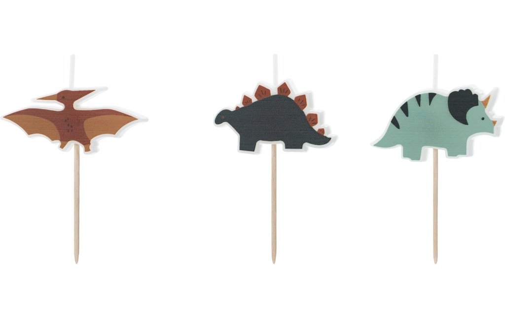 Partydeco Bougie Dinosaures 3 Pièce/s