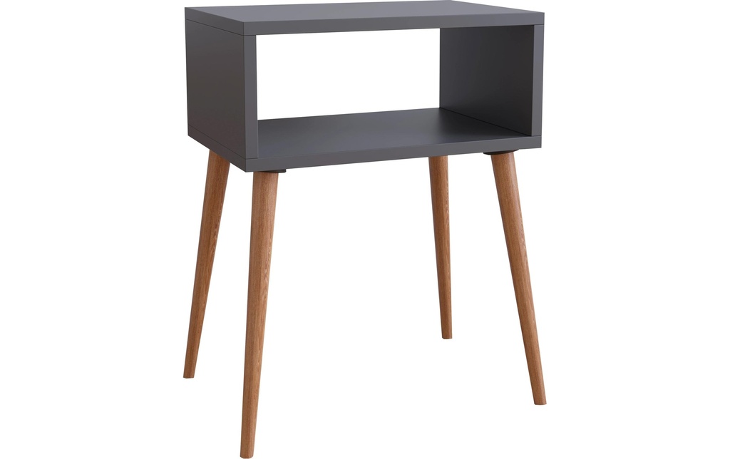 VCM Table de nuit Singol M 44.5 x 60 cm,  Anthracite/Chêne miel