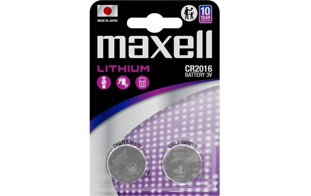 Maxell Europe LTD. Pile bouton CR2016 , 2 Pièce/s