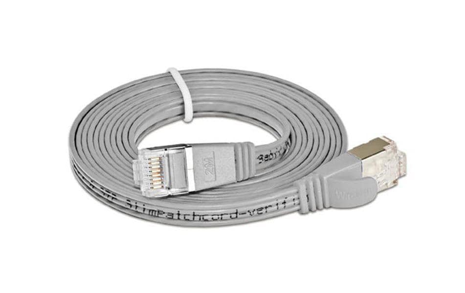 SLIM Câble patch slim RJ-45 - RJ-45, Cat 6, STP, 25 m, Gris