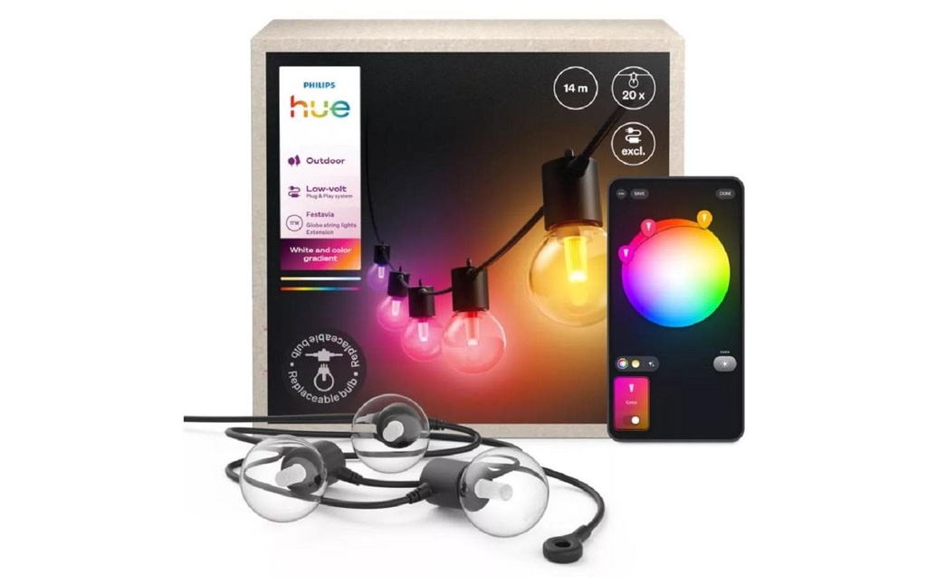 Philips Hue Guirlande lumineuse à LED Extension Festavia Globe Outdoor 14 m