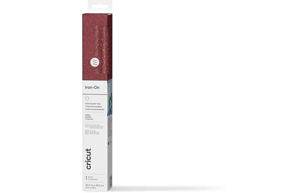 Cricut Film thermocollant Scintillant Iron-On 30.5 x 48.3 cm blanc
