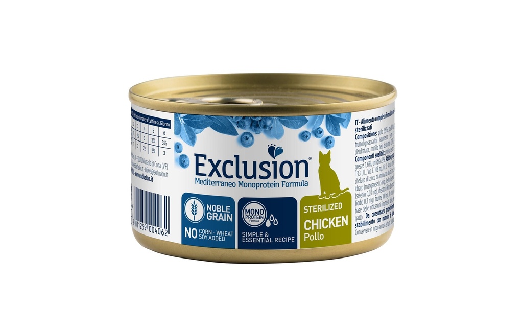 Exclusion Alimentation humide Poulet stérilisé, 85 g