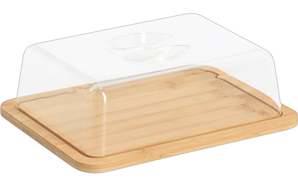 Zeller Present Cloche à fromage 24 x 18.5 x 7.5 cm, bambou / plastique