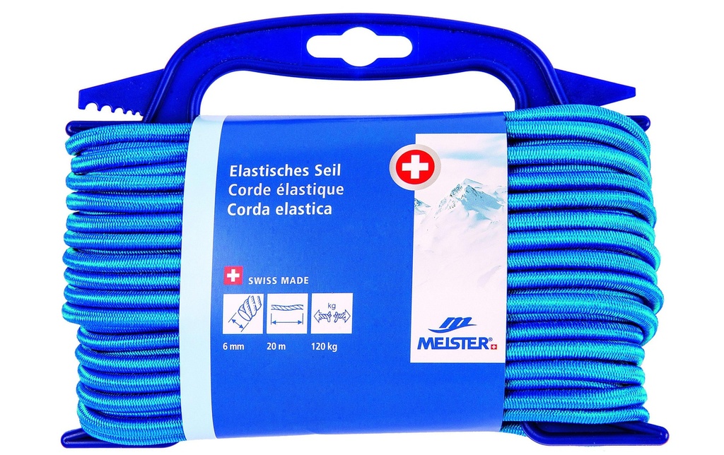 Meister Tendeur en caoutchouc Ø 6 mm, 20 m, 120 kg, Bleu