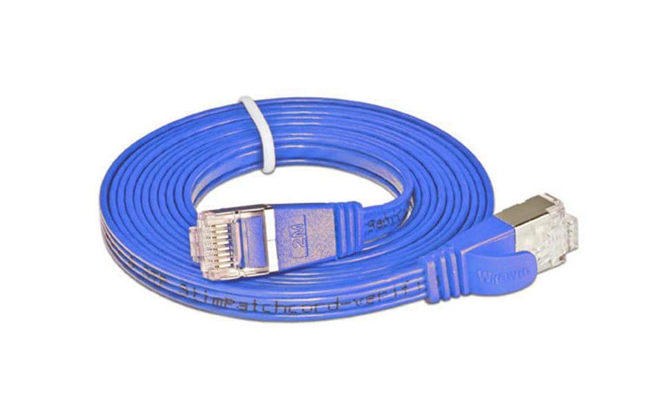 SLIM Câble patch slim RJ-45 - RJ-45, Cat 6, STP, 25 m, Bleu