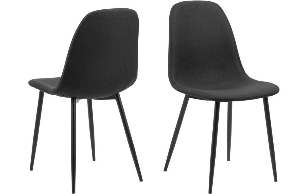 AC Design Chaise Celia 4 pièces, Noir