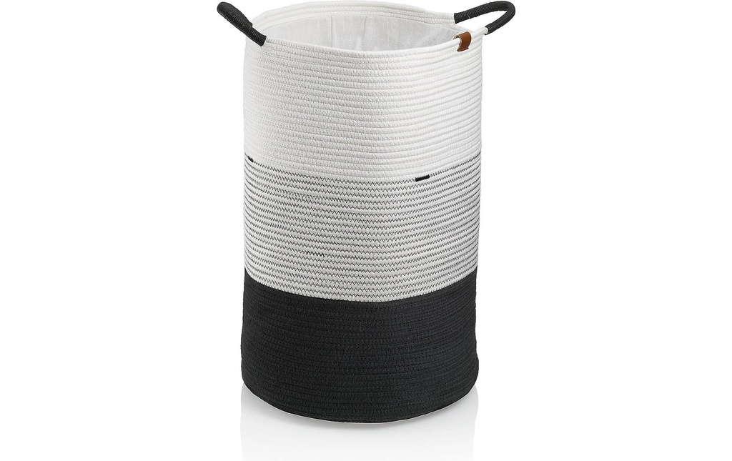 Kela Corbeille à linge Hedda 71 l, Noir/Gris/Blanc