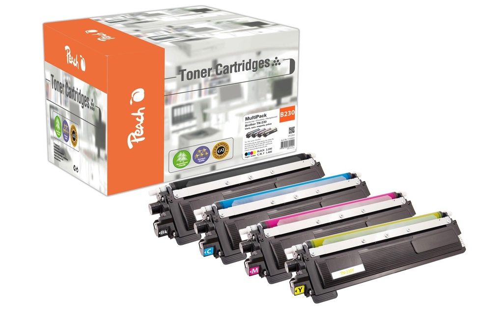 Peach Kits de toner Brother TN-230 Magenta/Yellow/noir/Cyan