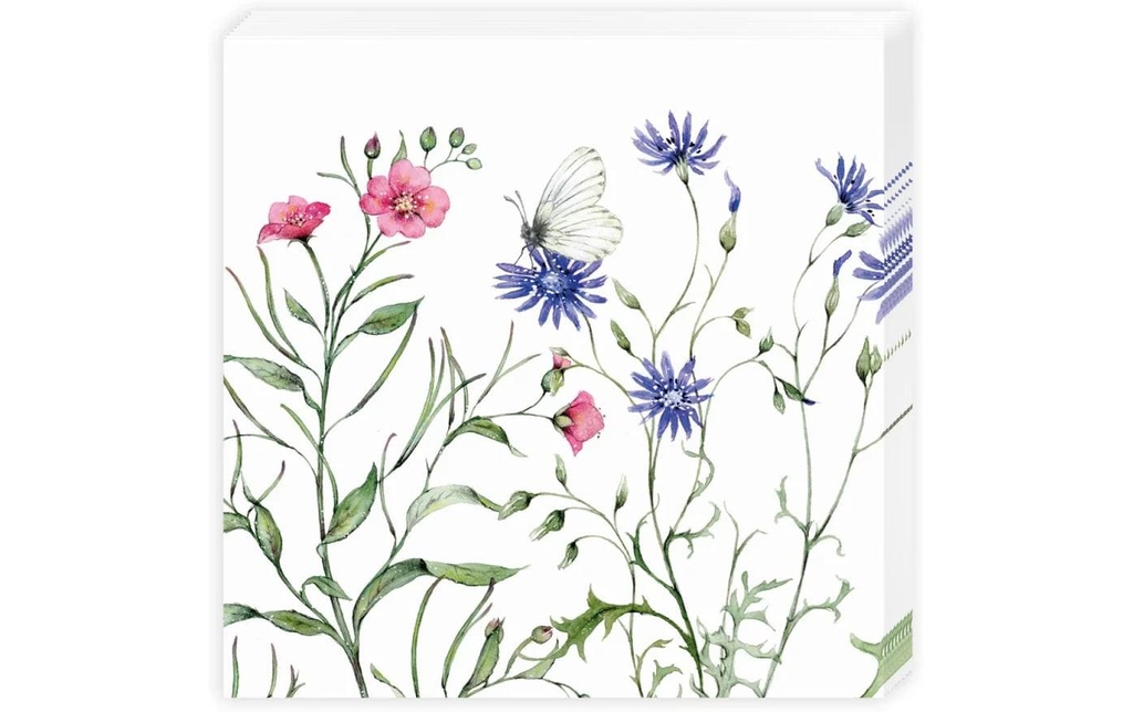 Grätz Serviettes en papier Fleurs sauvages 33 x 33 cm, 20 pièces