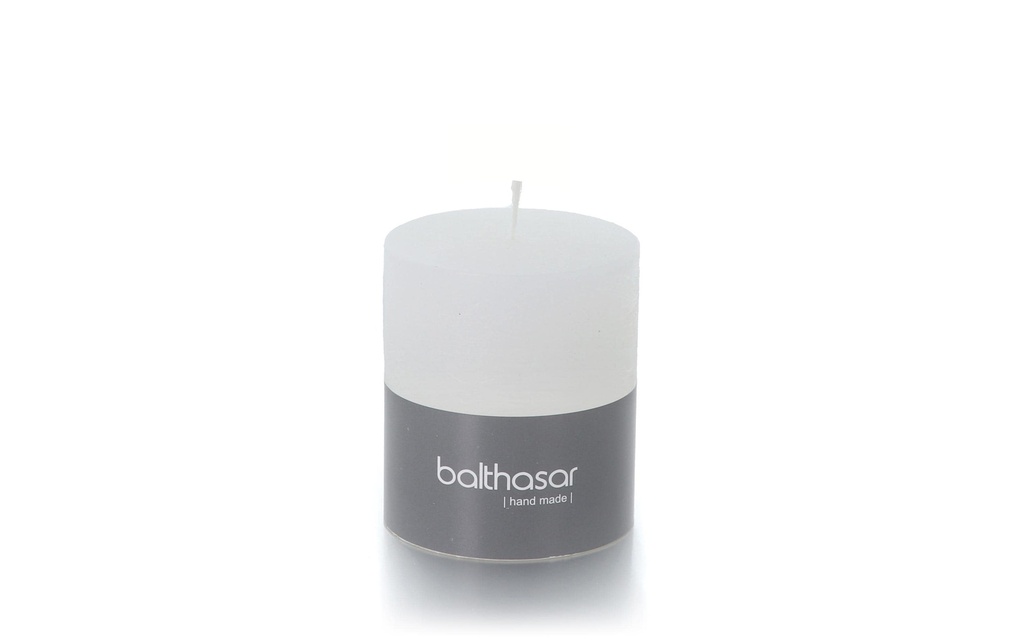 balthasar Bougie cylindrique Rustico 8 cm x 7 cm, Blanc