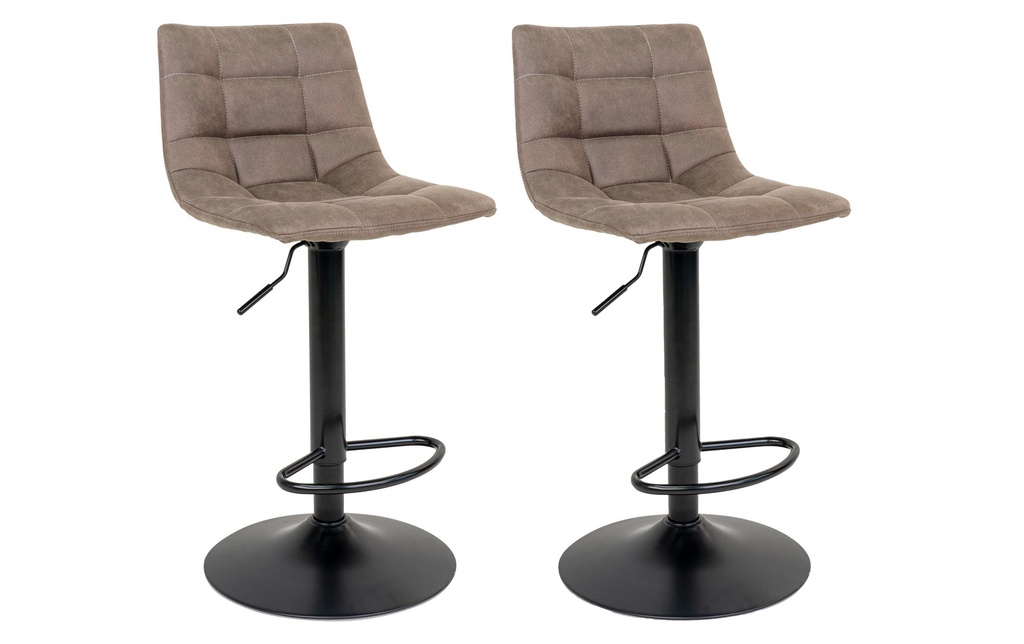 House Nordic Tabouret de bar Middelfart 2 pièces, 86 x 55 cm, Noir/Brun cendré