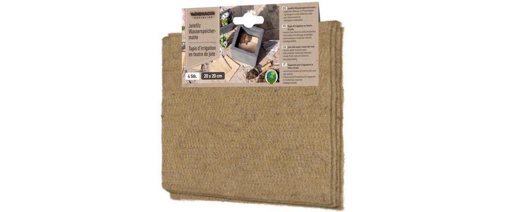 Windhager Tapis de rétention d'eau en feutre de jute 4 pièces