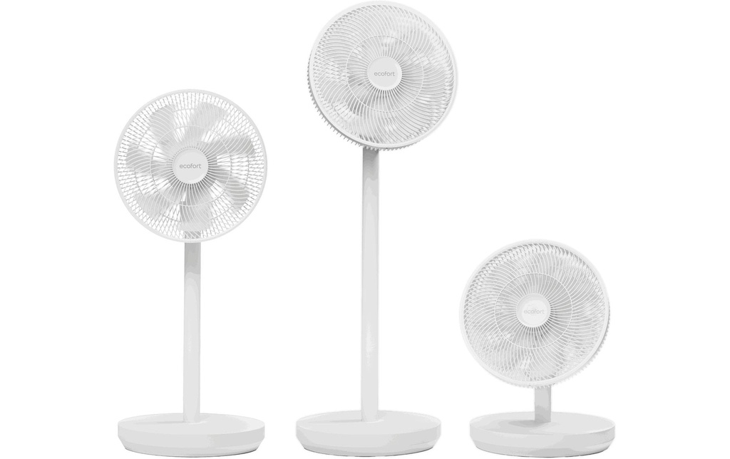 Ecofort Ventilateur sur pied ecoQ SilentAir Due Blanc