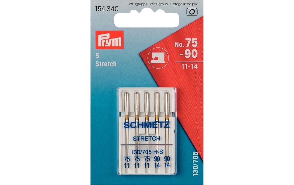 Prym Aiguille de machine à coudre Stretch Nr. 75 + 90, 5 Pièce/s